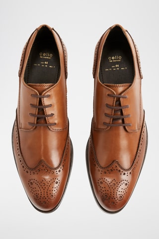 Derbies em couro - Camel