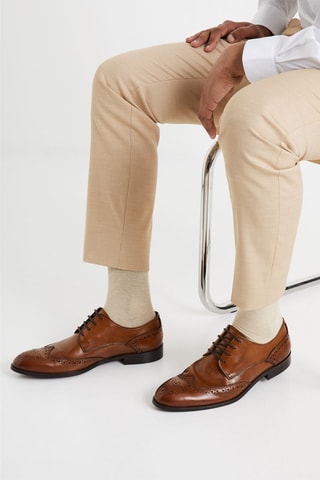 Derbies em couro - Camel