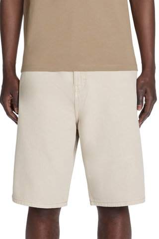 Calções baggy de ganga - Bege