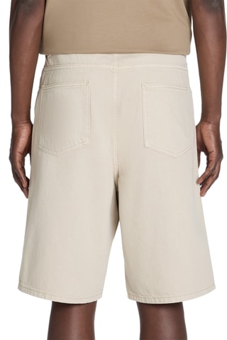 Calções baggy de ganga - Bege