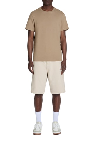 Calções baggy de ganga - Bege