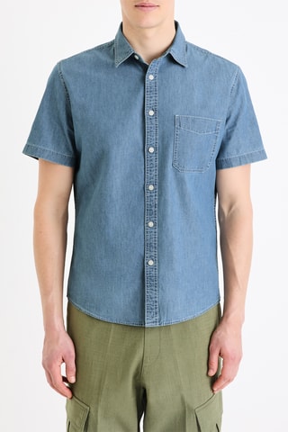 Camisa de ganga - Azul-celeste