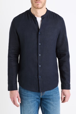 Camisa em linho - Azul-marinho