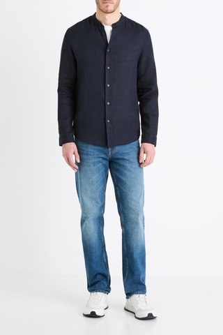 Camisa em linho - Azul-marinho