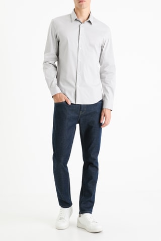 Camisa slim - Cinzento