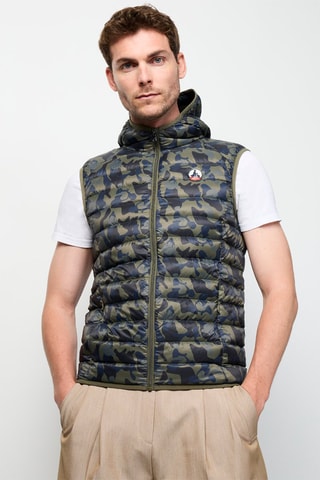 Colete acolchoado Pat Camo - Cinzento-escuro e azul-noite