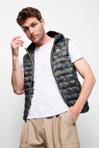 Colete acolchoado Pat Camo - Cinzento-escuro e azul-noite
