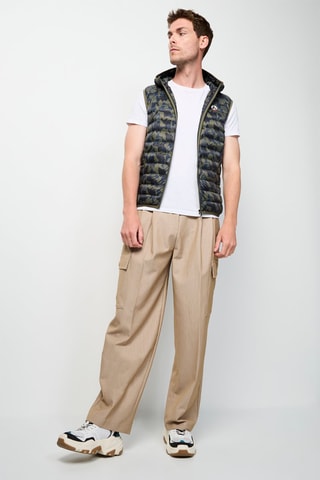Colete acolchoado Pat Camo - Cinzento-escuro e azul-noite