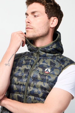 Colete acolchoado Pat Camo - Cinzento-escuro e azul-noite