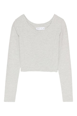 T-shirt cropped - Gris clair