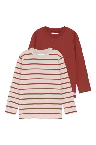 2 T-shirts - Roze en Bordeauxrood