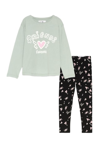 5 t-shirts et 5 leggings - Blanc, noir et rouge