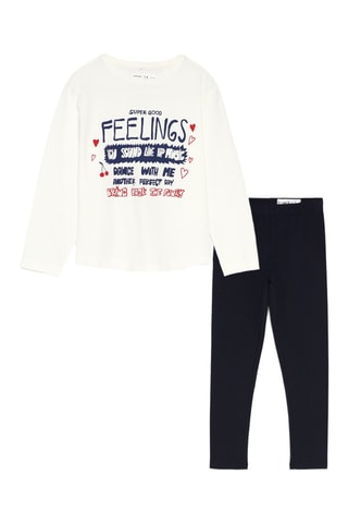 5 t-shirts et 5 leggings - Blanc, noir et rouge