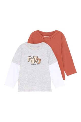 2 t-shirts - Gris chiné et rouge brique