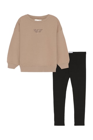 Sweat et legging - Beige et noir