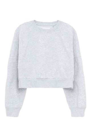Sweat cropped - Gris clair chiné