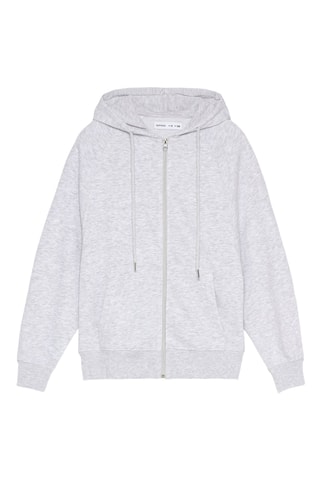 Sweat à capuche - Gris clair chiné