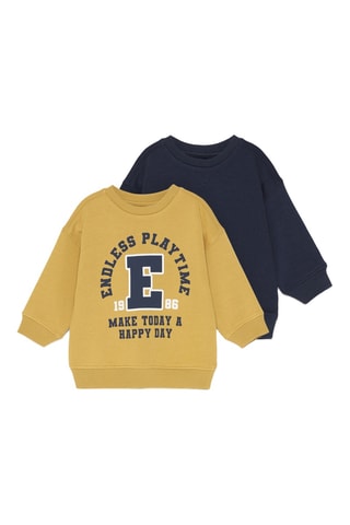 2 sweats - Jaune et bleu marine