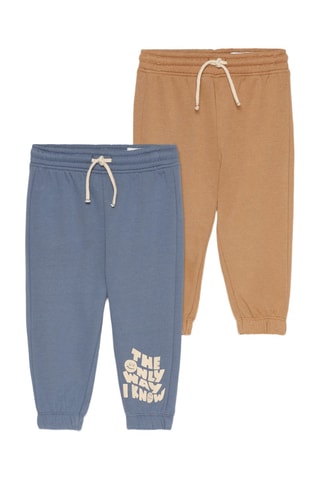 2 joggings - Bleu cobalt et marron