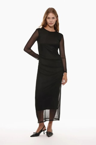 Robe droite en tulle - Noir