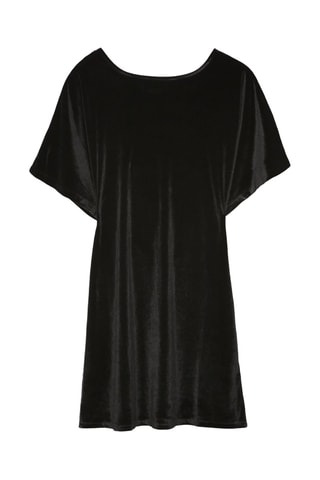 Robe droite en velours - Noir