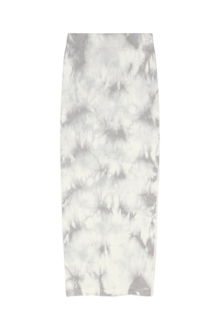 Jupe midi tie and dye - Blanc et gris foncé