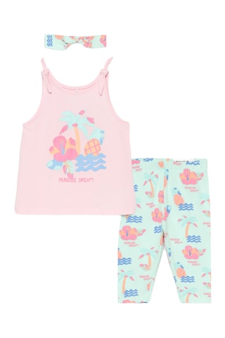 Ensemble 3 pièces - Rose et turquoise