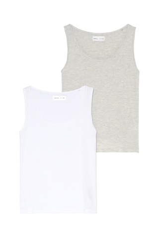 2 débardeurs - Blanc et gris chiné