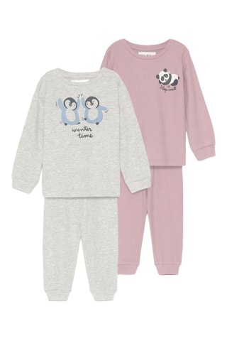 2 pyjamas - Vieux rose et gris