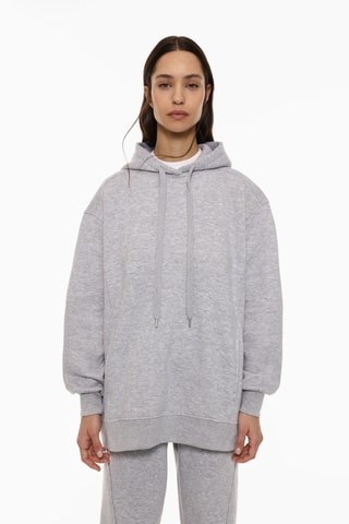Sweat à capuche - Gris clair chiné
