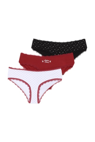 3 culottes - Rouge et blanc