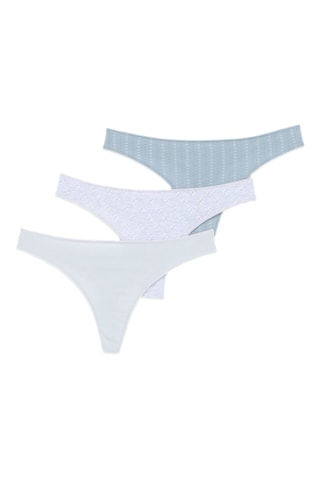 3 strings - Blanc, bleu clair et gris clair