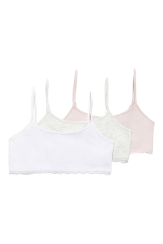 3 brassières - Blanc et rose