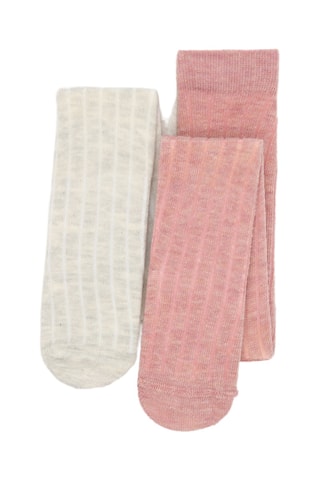 2 paires de chaussettes - Blanc et vieux rose