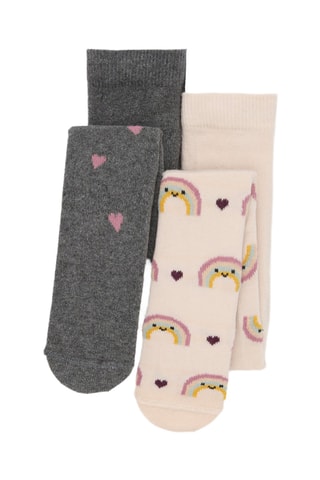 2 paires de chaussettes - Gris foncé et rose poudré