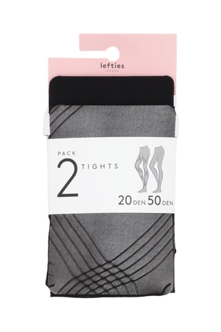 2 collants – 20 et 50 deniers – Noir et gris