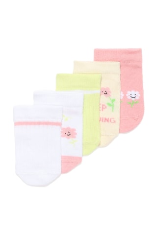 5 paires de chaussettes - Blanc et rose