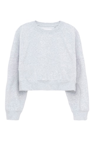 Sweat cropped - Gris clair chiné