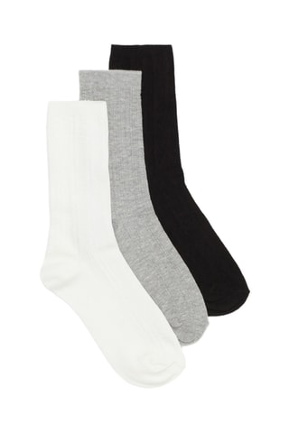 3 paires de chaussettes - Blanc et gris