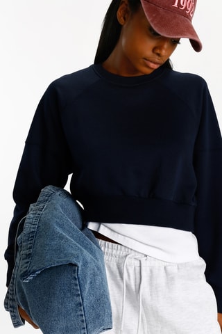 Sweat cropped - Bleu marine