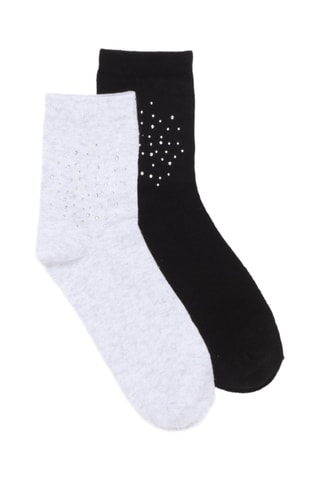 2 paires de chaussettes - Gris clair chiné