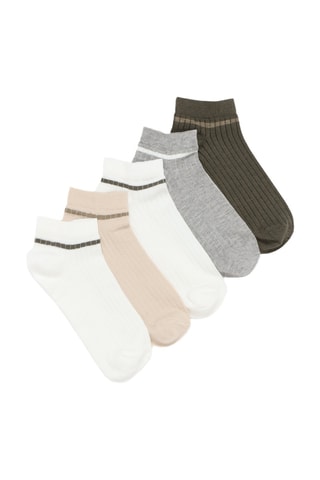 5 paires de chaussettes - Blanc et vert