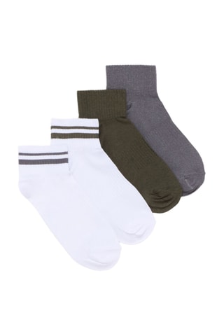 4 paires de chaussettes - Blanc et kaki