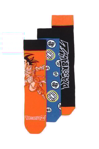 3 paires de chaussettes Dragon Ball Z - Orange, bleu électrique et noir