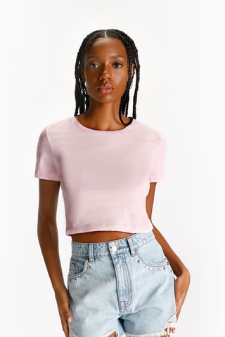 T-shirt cropped - Rose