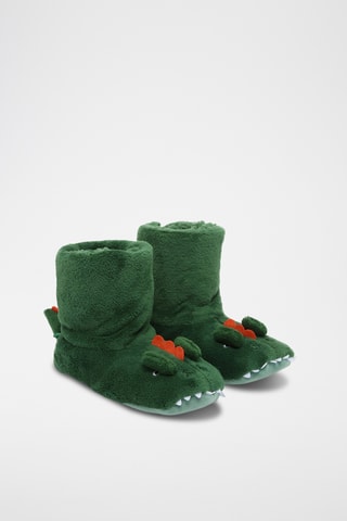 Chaussons fourrés - Vert émeraude