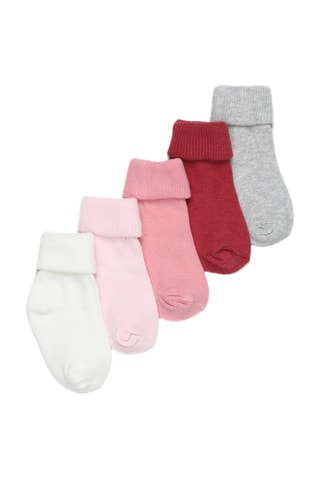 5 paires de chaussettes - Blanc et rose
