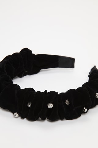 Serre tête en velours - Noir