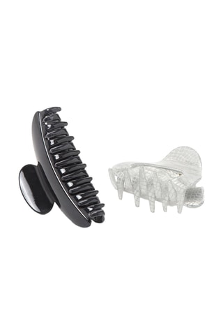 2 pinces à cheveux - Noir et blanc