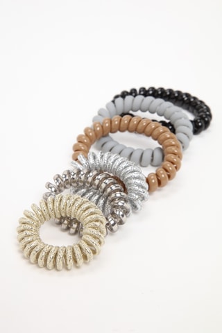 6 élastiques à cheveux - Gris et beige